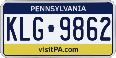 PA license plate KLG9862