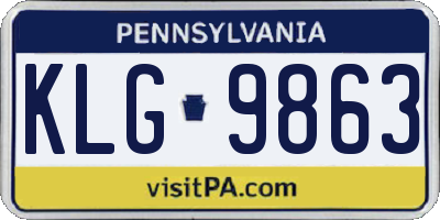 PA license plate KLG9863