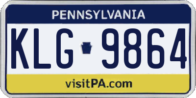 PA license plate KLG9864