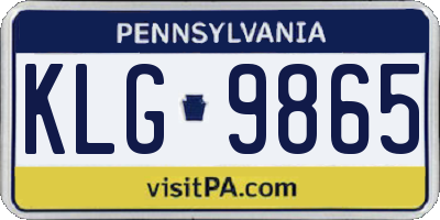 PA license plate KLG9865