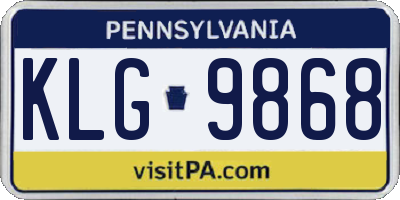 PA license plate KLG9868
