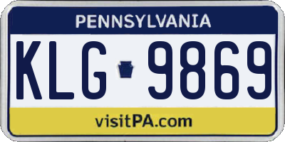 PA license plate KLG9869