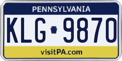 PA license plate KLG9870