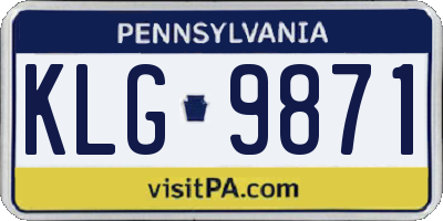 PA license plate KLG9871