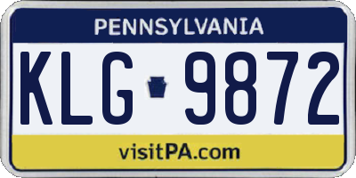 PA license plate KLG9872