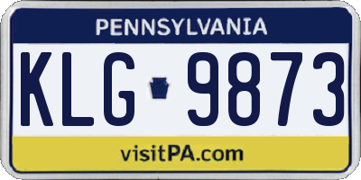 PA license plate KLG9873