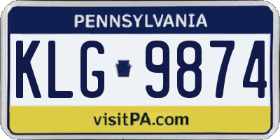 PA license plate KLG9874