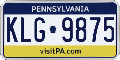 PA license plate KLG9875