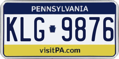 PA license plate KLG9876