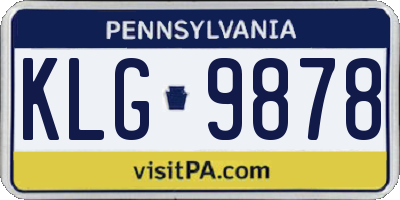 PA license plate KLG9878