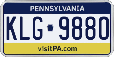 PA license plate KLG9880