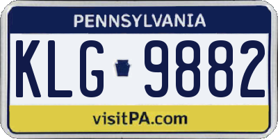PA license plate KLG9882