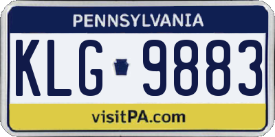 PA license plate KLG9883