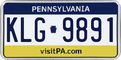 PA license plate KLG9891