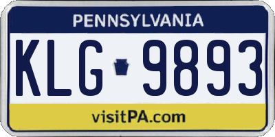 PA license plate KLG9893