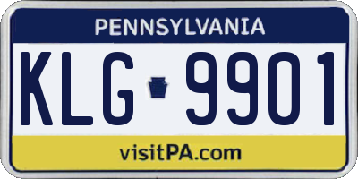 PA license plate KLG9901