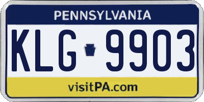 PA license plate KLG9903