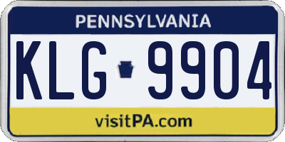 PA license plate KLG9904