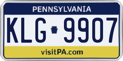 PA license plate KLG9907