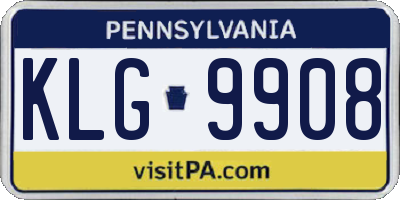 PA license plate KLG9908