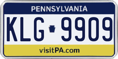 PA license plate KLG9909