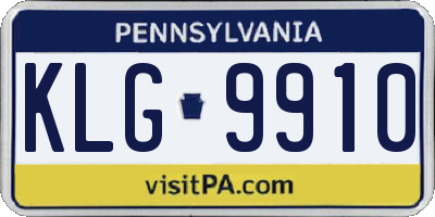 PA license plate KLG9910