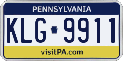 PA license plate KLG9911
