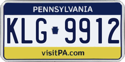 PA license plate KLG9912