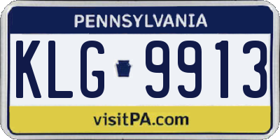 PA license plate KLG9913