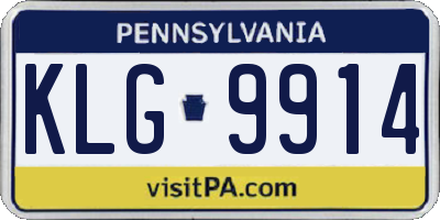 PA license plate KLG9914