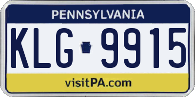PA license plate KLG9915
