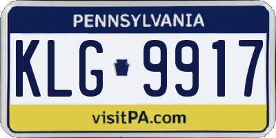 PA license plate KLG9917