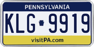 PA license plate KLG9919