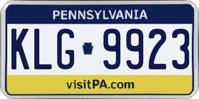 PA license plate KLG9923