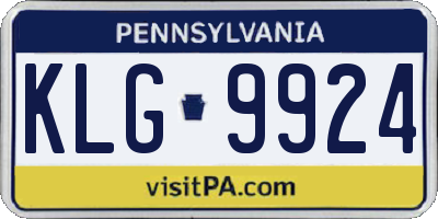 PA license plate KLG9924