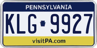 PA license plate KLG9927