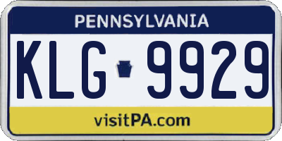 PA license plate KLG9929