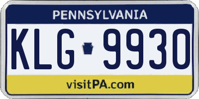 PA license plate KLG9930