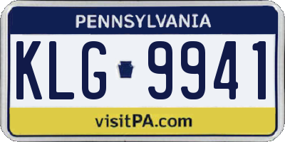 PA license plate KLG9941