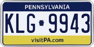 PA license plate KLG9943