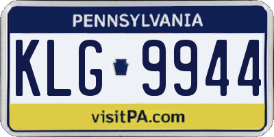 PA license plate KLG9944