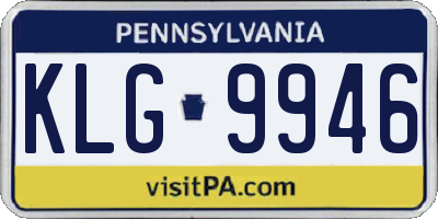 PA license plate KLG9946