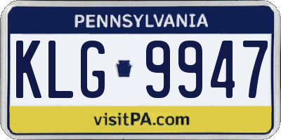 PA license plate KLG9947