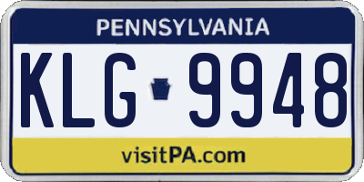 PA license plate KLG9948