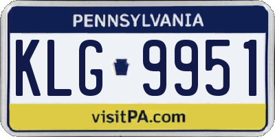 PA license plate KLG9951