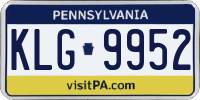 PA license plate KLG9952