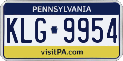PA license plate KLG9954