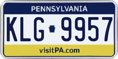 PA license plate KLG9957