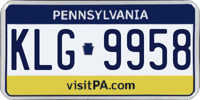PA license plate KLG9958