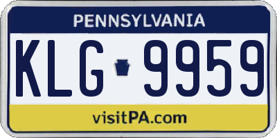 PA license plate KLG9959